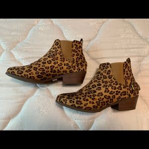 Cheetah print booties